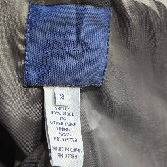 Vintage J Crew Greige Pin Striped Two Button Wool Blazer Jacket - Picture 7 of 7